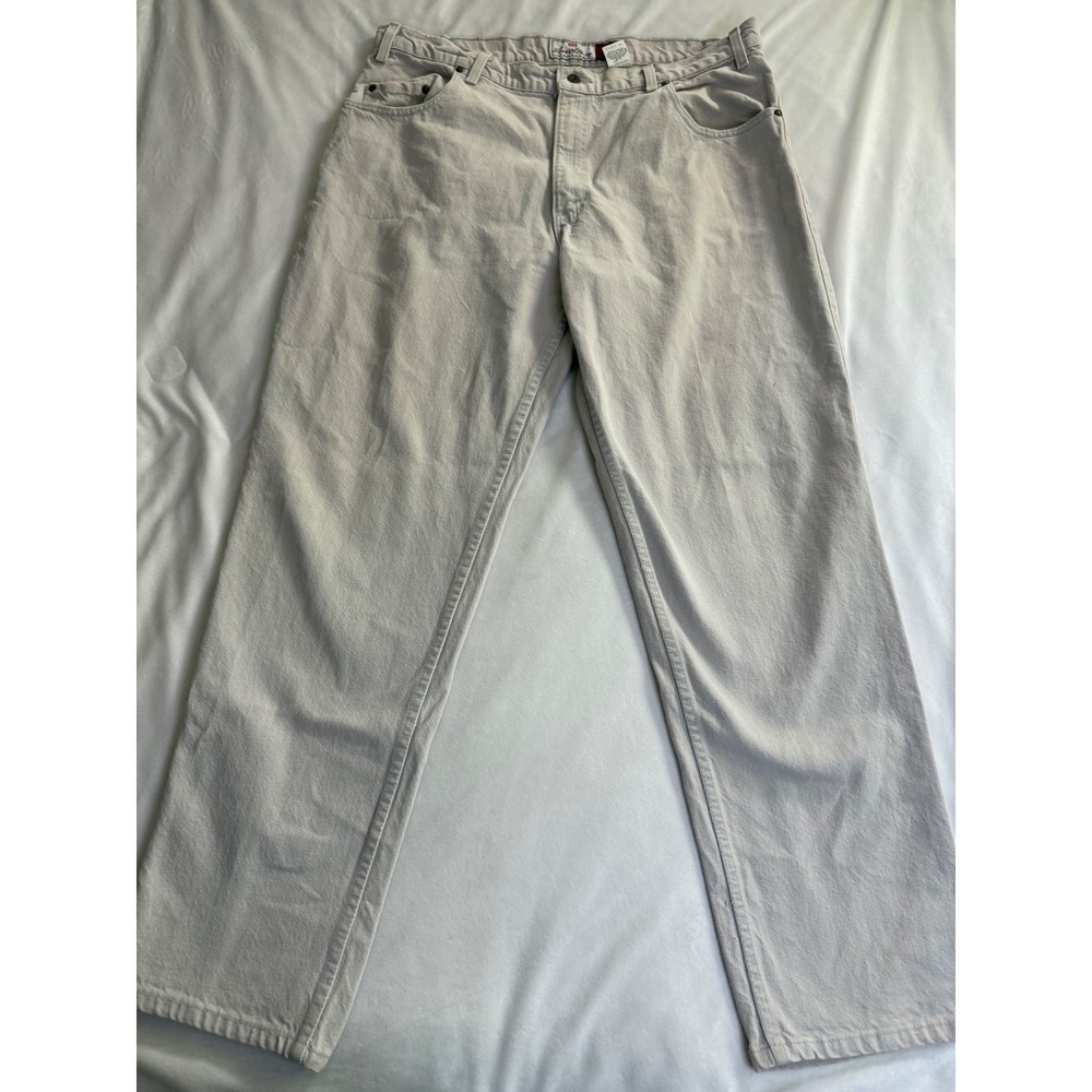 Levis 545 Jeans Mens 38x30 Light Gray Straight Leg Orange Tab Vintage 1993 Denim